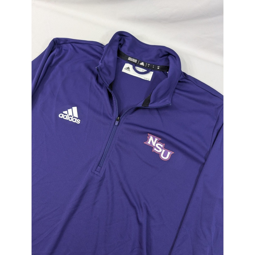 Northwestern State Demons Purple Adidas Long Sleeve NCAA Quarter Zip Large